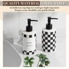 2 Pack Checkered Bathroom Soap Dispenser with 6 Waterproof Labels