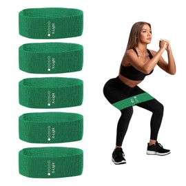 PATIKIL Fabric Resistance Bands X-Light, 5 Pack Elastic Exercise Bands for Women and Men, Booty Legs Workout Bands for Working Out Fitness Pilates, Green