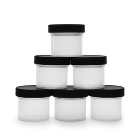 Salad Dressing Condiment Containers (6-Pack); 2-Ounce To-Go Plastic Mini Food Storage Jars for Lunch Boxes; Carry Up to 4 Tablespoons