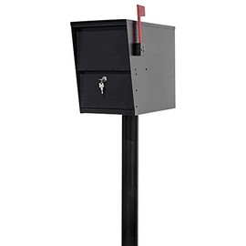 Qualarc LSLM-PST LetterSentry Rust Free 3" Diameter 47.5" Tall Steel Mounting Post for Mailbox, Black