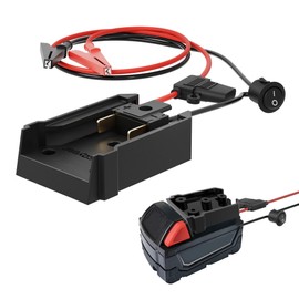 Ensayeer Jumper Cables with Adapter for Mil.Waukee M18 18V Battery, Car Jumper Starter with Fuse & On/Off Switch, 12AWG Wire, Automotive Booster Cables for Car, SUV, Pickup&Van