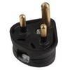 Mains Plug, Round PIN, 2A Black, Electrical Mains Plugs Standard