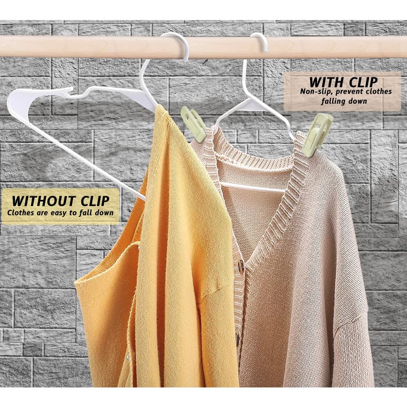 Andiker 20 Pack Velvet Hanger Clips Set, Finger Pants Clips