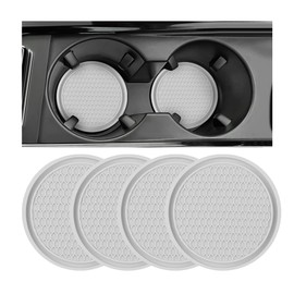 Car Cup Holder Coaster, 4 Pack Non-Slip Insert Coasters, Universal Durable Auto Cup Mat, 2.75 Inch Flexible Silicone Pad for Car Interior, Vehicle Accessories for Men and Women