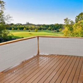 Alion Home© Elegant Privacy Screen Windscreen Mesh for Backyard Deck, Patio, Balcony, Fence, Pool, Porch, Railing. (6' x 10', Smoke Tan)