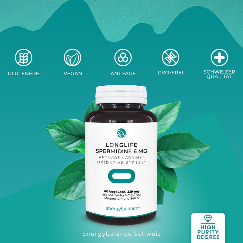 Longlife Spermidine 6mg Anti-Age mit Spermidin, Magnesium und Selen -