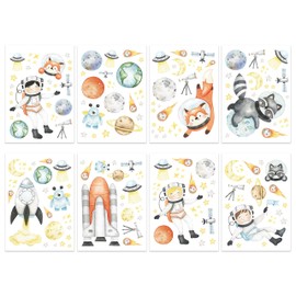 Papierdrachen Wall Tattoos - 8 Sheets of Wall Stickers for Children - Children's Room Decoration - Wall Decoration - Astronauts - 22 x 30 cm per Sheet - for Boys and Girls - Set 4