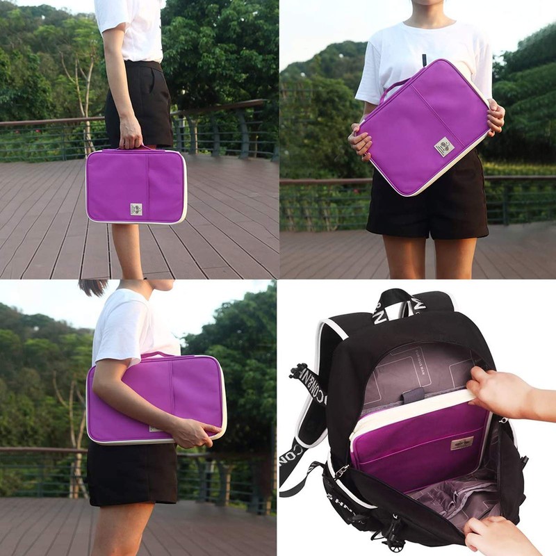 JAKAGO A4 Document Case,Multi-Pocket Document Bag,A4 Zip Portfolio, Professional Document