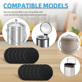 12 Pack Compost Filters for Countertop Bin, 6.7 Inch Charcoal Filters for Compost Bucket, Home Kitchen Compost Bin Pail Filter Relpacement Refill Set