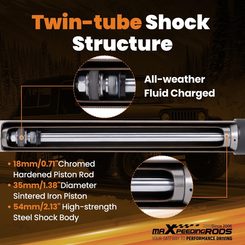 maXpeedingrods Dual Steering Stabilizer for Jeep Wrangler YJ 1987-1995, for