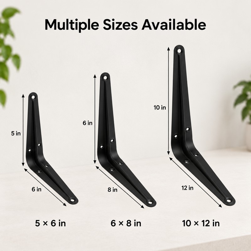 Floating Shelf L Brackets – Black Steel Wall Mount Supports