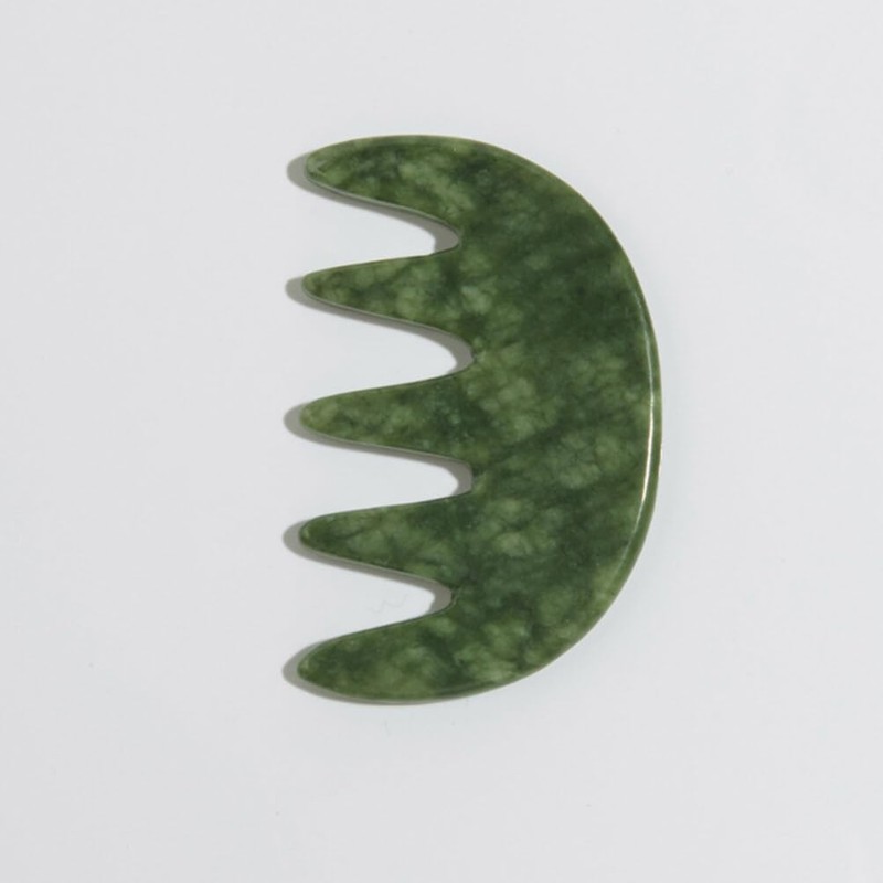 Healeved Scalp Massager Creative Wide Tooth Comb Gua Sha Jade