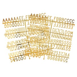 3/4 Inch Letters for Felt Letter Boards, 294 Pieces Including Characters, Numbers & Symbols for Changeable Plastic Message Boards (Gold)