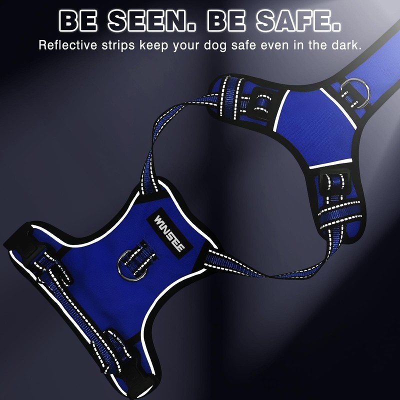 WINSEE Dog Harness No Pull, Pet Harnesses with Dog Collar,