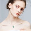 MOPOPOK Mushroom Frog Necklace 925 Sterling Silver Frog Mushroom Crystal