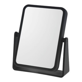 Danielle Creations 6.75-Inch Magnifying Vanity Makeup Mirror Rectangular Soft Touch Finish with 7X Magnification and 360 Swivel, Black