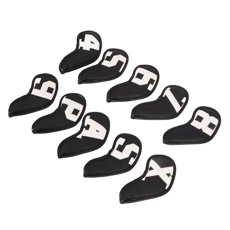 10pcs set PU Waterproof Golf Club Iron Cover Fine Sewing