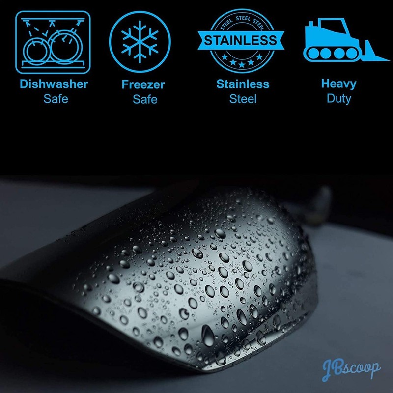 JBscoop Large Ice Scoop with Holes. Stainless Steel Ice Scoop