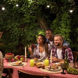 Yusevot 2 Inch Yellow Outdoor Citronella Pillar Candles, 24 Hour 2x3 Inch Dripless Scented Tapered Column Candles for Patio Home Party, Set of 8