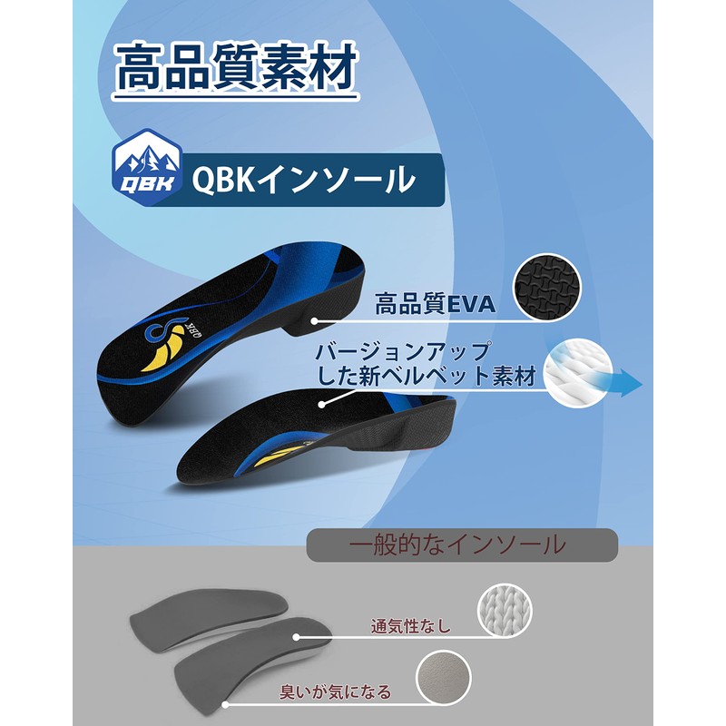 QBK Footbed, Insole, Arch Support, Standing Work, Sports, Arch, Improve
