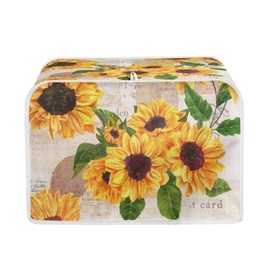 Psesaysky Sunflowers Toaster Covers Fit for Most 2 Standard Toasters, Dust Proof Toaster Covers Lightweight with Top Hook for Easy Storage Bread Toaster Cover Made of Polyester