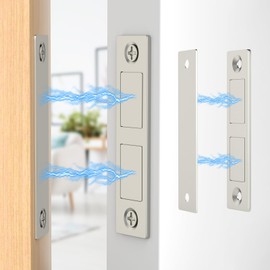 Magnetic Door Catch, Jiayi 30 LB Cabinet Door Magnetic Catch Heavy Duty, 2 Pack Magnets Door Closer, Screw on Magnet Closet Door Catch, Double Drawer Magnets Latch for Wardrobe Cabinets Closing