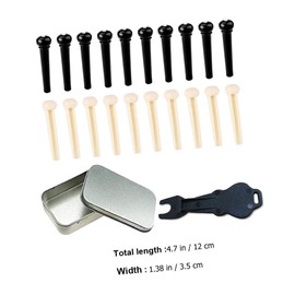 BIUDECO Folk Guitar Bridge Pin Set with Bridge Pin Puller Durable Plastic Pegs for Acoustic Guitar Strings Black and White Accessories for Musicians