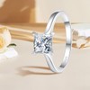 AVECON Simple Rings for Women Solid 925 Sterling Silver Solitaire