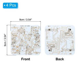 PATIKIL 4pcs Coasters, PCB Coasters Circuit Board Coasters FR-4 Drink Bar Coasters for Drinks Coffee Table Bar Gifts Boy-friend Men, White
