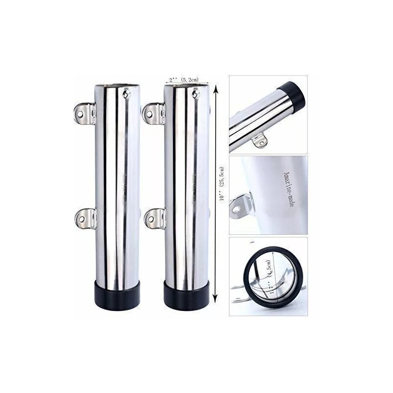 Amarine-made 2PACK Boat Fishing Stainless Steel Side Mounted Transom Rod