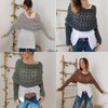 Multifunctional Scarf Sweater Wrap With Sleeves for Women (Khaki)