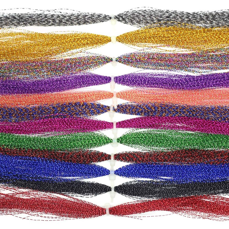 YZD Colorful Crystal Flash Fly Fishing Line 12 Packs Fly