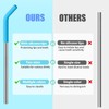 2 Size Stainless Steel Straw with Silicone Tip 6 Pack,