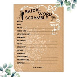 Bridal Shower Games, Bridal Word Scramble Bridal Shower Game, Set of 30 Cards, Bridal Games for Showers, Engagement Party Games, Rustic Wedding Shower Games, Wedding Games