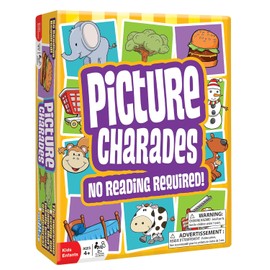 Outset Media Picture Charades for Kids - No Reading Required! - Contains 4 Deck, 192 Cards Total - Ages 4+