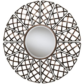 Touch of Class Helia Bronze Mirrored Wall Sculpture 34.5 Inches Diameter | Mirror Art Decor for Bathroom, Bedroom, Living Room