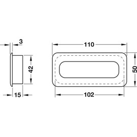 Gedotec Wooden Shell Handle | 1 Piece - Sliding Door for Gluing | 110 x 50 mm | Untreated Beech Rectangular | Rounded Edges | Natural Design | Folding Doors Sliding Door Handles Furniture