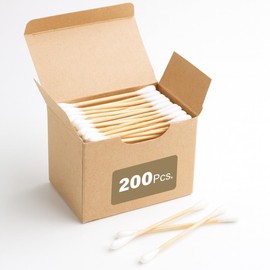 200 Pcs Bamboo Cotton Buds Eco Friendly Biodegradable Swabs with Soft Tips and Strong Stems Gentle Durable Sustainable and Natural Alternative to Plastic for Everyday Use