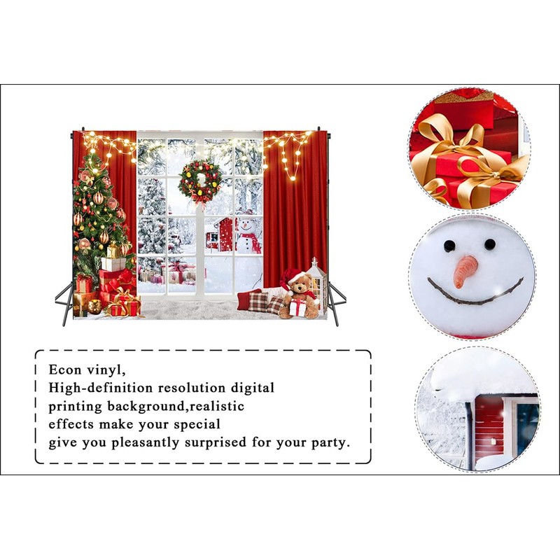 LTLYH 7x5ft Christmas Backdrop for Photography Christmas Trees Photo Backdrop