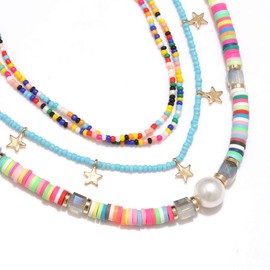 ZITULRY Multiple Colorful Beaded Anklets Bracelets for Women African Vinyl Disc Beads Foot ankle Chain Bohemian Summer Beach Rainbow Beads Ankle Bracelet Set for Girls, 8 inch, Metal