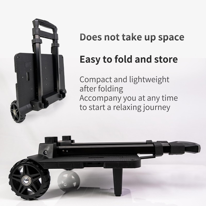 Backpack Cart with Elastic Ropes, Aluminium Alloy Folding Trolley for