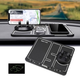 Yarrie Handyhalterung Auto for 4-in-1, Armaturenbrett Antirutschmatte Auto Handy mit 360 Grad Drehbar Halter, Multifunktion Anti Rutsch Matten mit Smartphone Halterung(White)