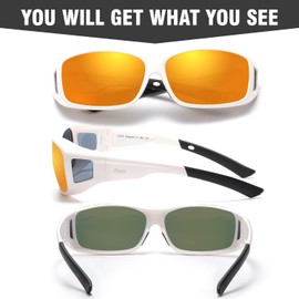 DUCO Wraparound Fitover Glasses Polarized Wear Over Sunglasses for Men Women UV Protection Sun Glasses Driving 8953