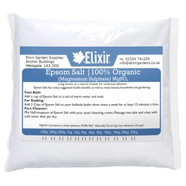 Elixir Gardens Epsom Salts (Magnesium Sulpate) Medical Organic FCC Food Grade | 500g