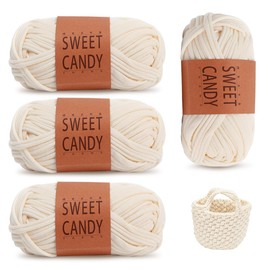 YZROHYI 4 Pieces Thick Yarn for Crocheting, Amigurumi for Knitting, Crochet Yarn for Beginners, Textile Yarn for Knitting Dolls, Crochet Yarn Blanket, Jersey for Bags, Weaving Frame Yarn for Crafts