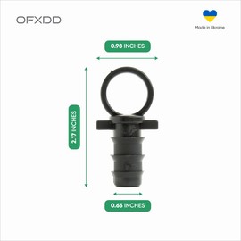 OFXDD Drip Irrigation Fittings 0.63 Inches - Plastic End Plugs for Drip Tubing - End Caps, Black, 12 Pcs