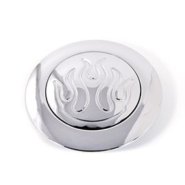 Flame Engraved Horn Button for GM 67-94 Billet Aluminum Chrome Finish
