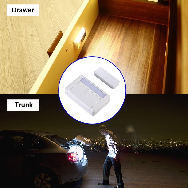 4 Pack Cordless Cabinet Lights, Door Open Activated Sensor Automatic