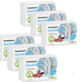 Aura Natura Fermentura Blasenvital with D-Mannose Cranberry Extract & Fermented Berry Mix Natural Bubble Support & Urinary Tract Care 360 Capsules Pack of 6 Vegan