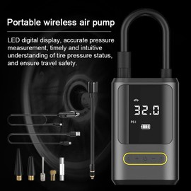 Mini Car Air Pump 150PSI Corded & Cordless Air Compressor Portable Electric Tire Inflator with LED Light Auto-Off Function for Car Motorcycle Bicycle Tires Balls VCXN